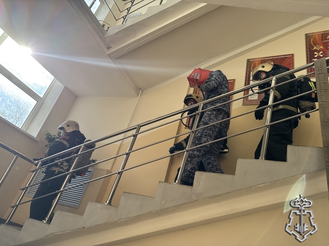 В Управлении вневедомственной охраны прошла тренировка по пожарной безопасности